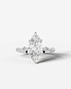 2 Carat Lab Grown Marquise Cut Diamond Engagement Ring with Accent Diamonds