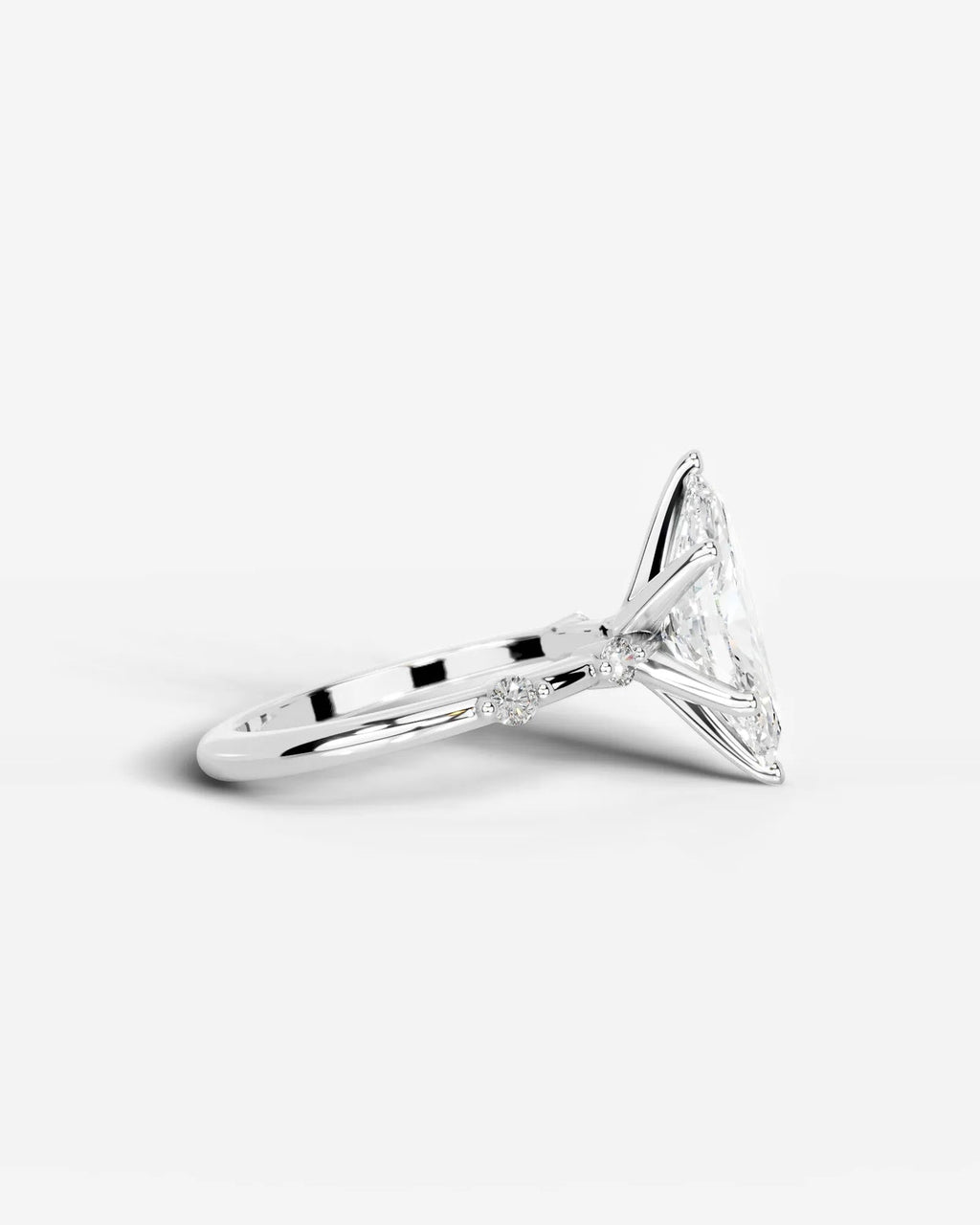2 Carat Lab Grown Marquise Cut Diamond Engagement Ring with Accent Diamonds