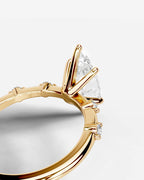 2 Carat Lab Grown Marquise Cut Diamond Engagement Ring with Accent Diamonds