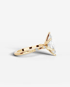 2 Carat Lab Grown Marquise Cut Diamond Engagement Ring with Accent Diamonds