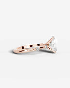 2 Carat Lab Grown Oval Cut Diamond Side Stone Ring with Accent Diamonds