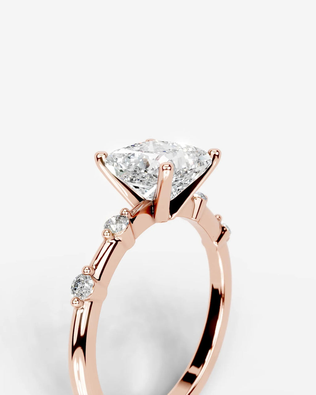 2 Carat Lab Grown Princess Cut Diamond Engagement Ring with Accent Diamonds
