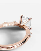 2 Carat Lab Grown Princess Cut Diamond Engagement Ring with Accent Diamonds