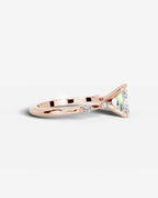 2 Carat Lab Grown Princess Cut Diamond Engagement Ring with Accent Diamonds