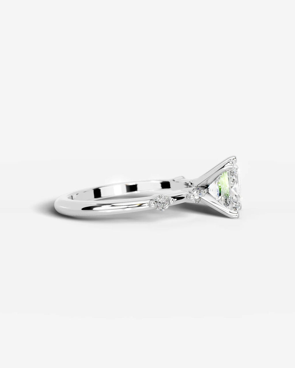 2 Carat Lab Grown Princess Cut Diamond Engagement Ring with Accent Diamonds