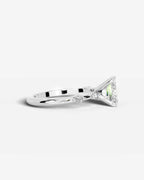 2 Carat Lab Grown Princess Cut Diamond Engagement Ring with Accent Diamonds