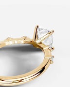 2 Carat Lab Grown Princess Cut Diamond Engagement Ring with Accent Diamonds