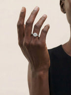 2 Carat Lab Grown Oval Cut Diamond Engagement Ring with Accent Diamonds
