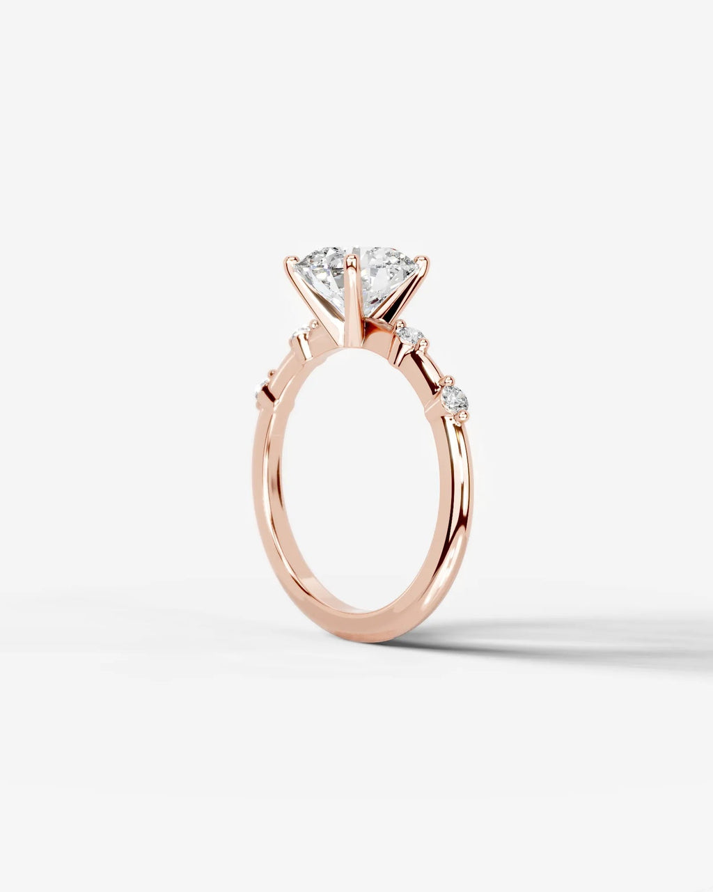 2 Carat Lab Grown Oval Cut Diamond Engagement Ring with Accent Diamonds