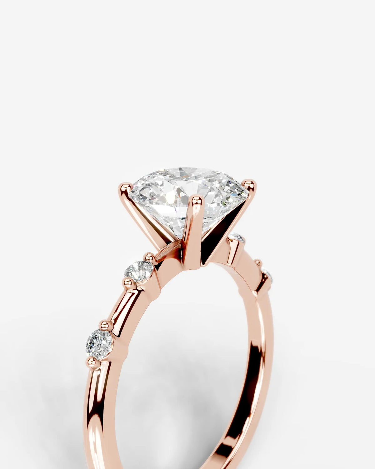 2 Carat Lab Grown Oval Cut Diamond Engagement Ring with Accent Diamonds