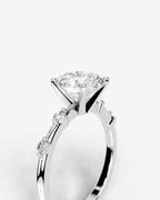 2 Carat Lab Grown Oval Cut Diamond Engagement Ring with Accent Diamonds