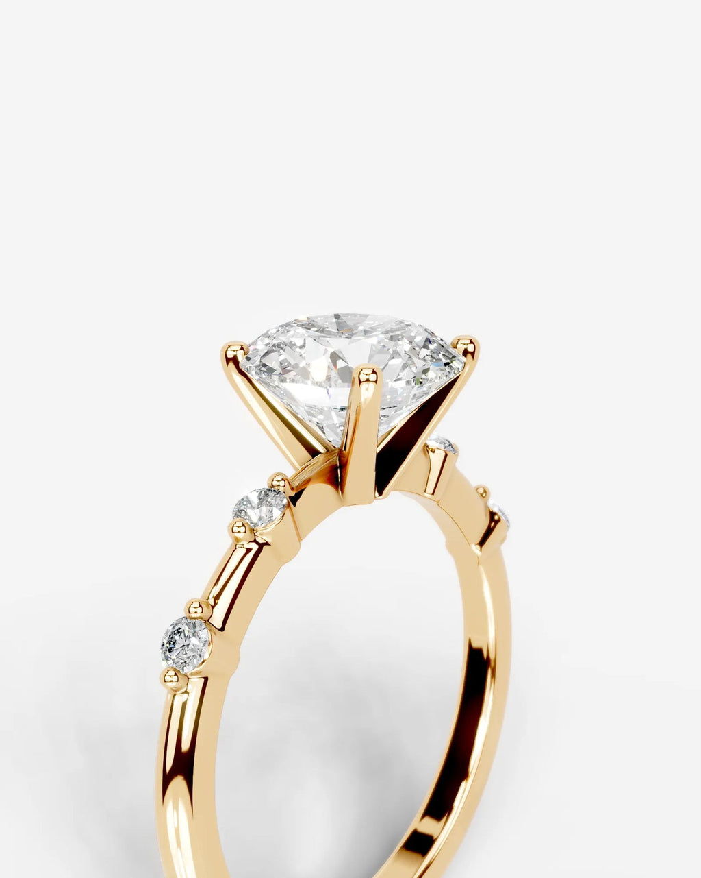 2 Carat Lab Grown Oval Cut Diamond Engagement Ring with Accent Diamonds