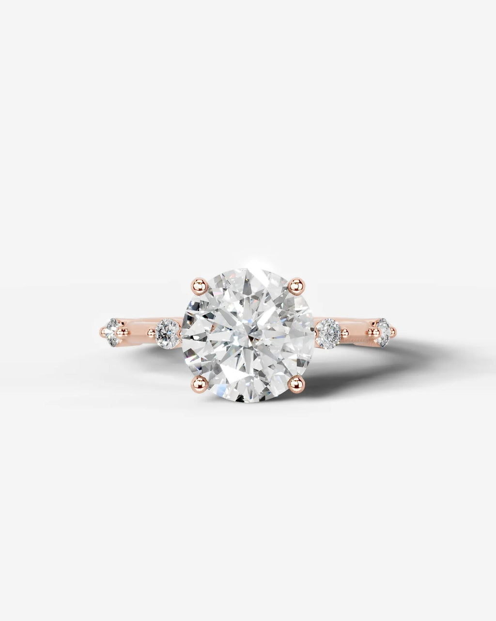 2 Carat Lab Grown Oval Cut Diamond Engagement Ring with Accent Diamonds
