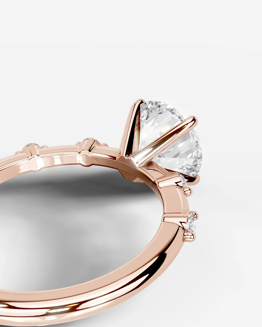 2 Carat Lab Grown Oval Cut Diamond Engagement Ring with Accent Diamonds