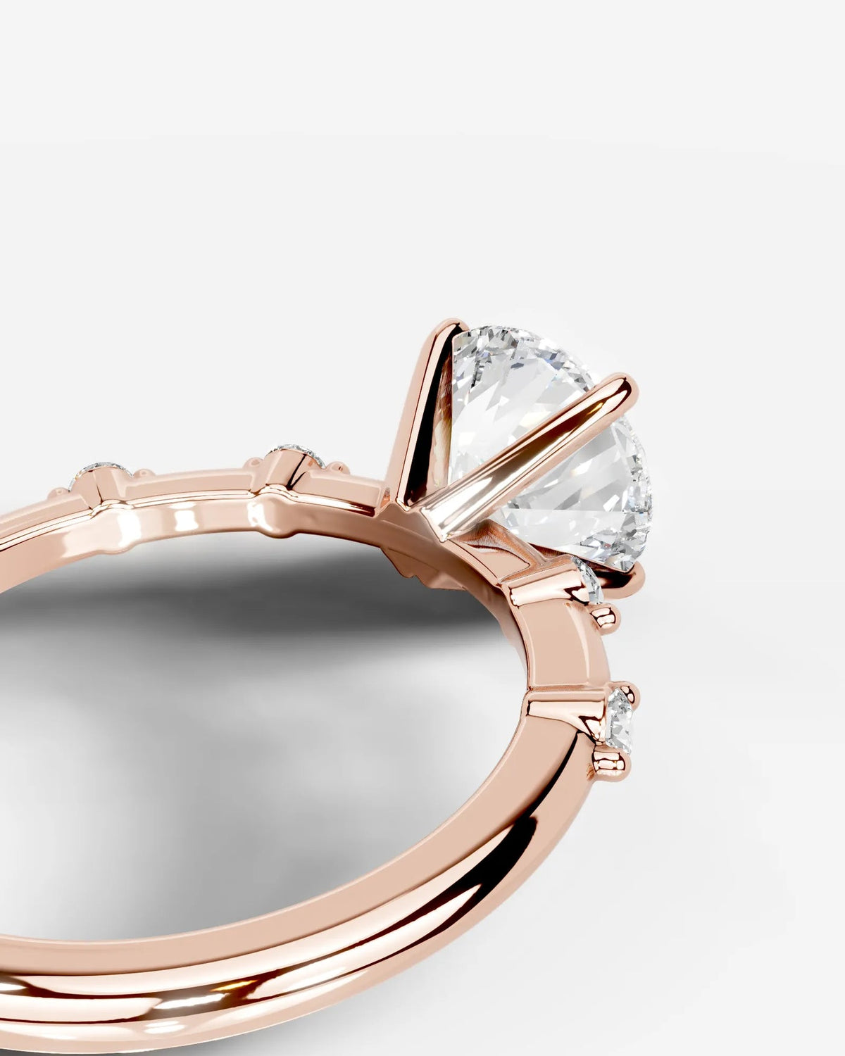 2 Carat Lab Grown Oval Cut Diamond Engagement Ring with Accent Diamonds