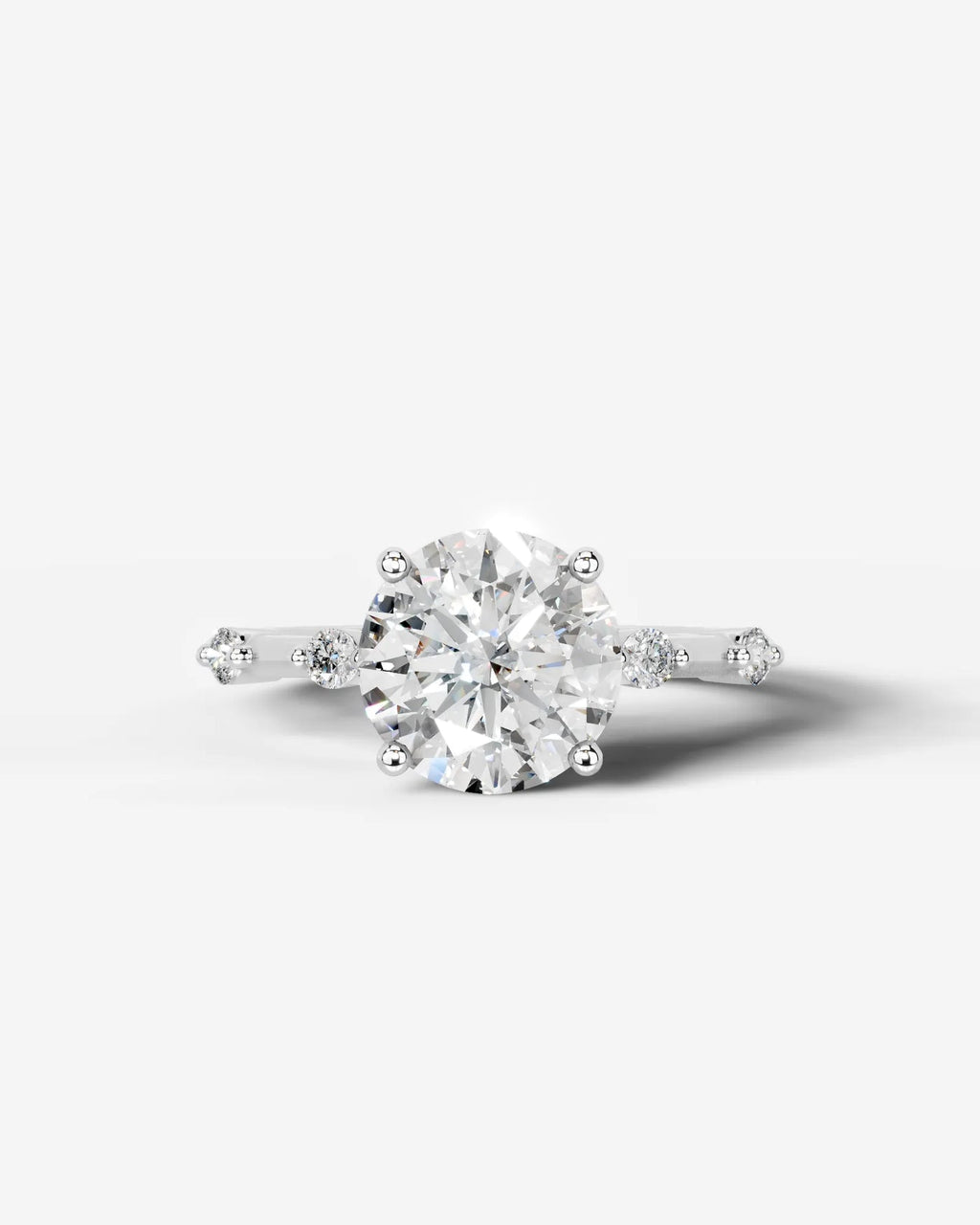 2 Carat Lab Grown Oval Cut Diamond Engagement Ring with Accent Diamonds