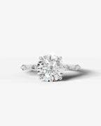 2 Carat Lab Grown Oval Cut Diamond Engagement Ring with Accent Diamonds