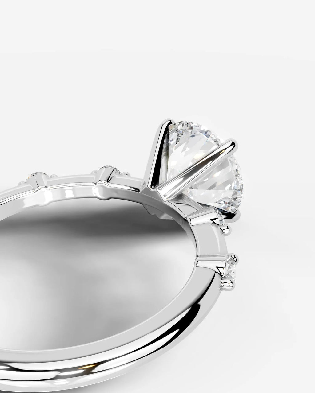 2 Carat Lab Grown Oval Cut Diamond Engagement Ring with Accent Diamonds