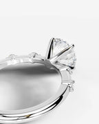 2 Carat Lab Grown Oval Cut Diamond Engagement Ring with Accent Diamonds