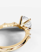 2 Carat Lab Grown Oval Cut Diamond Engagement Ring with Accent Diamonds