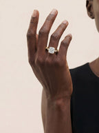 2 Carat Lab Grown Cushion Cut Diamond Engagement Ring with Accent Diamonds