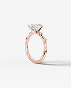 2 Carat Lab Grown Cushion Cut Diamond Engagement Ring with Accent Diamonds