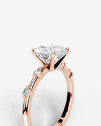 2 Carat Lab Grown Cushion Cut Diamond Engagement Ring with Accent Diamonds