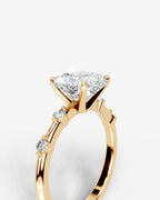 2 Carat Lab Grown Cushion Cut Diamond Engagement Ring with Accent Diamonds
