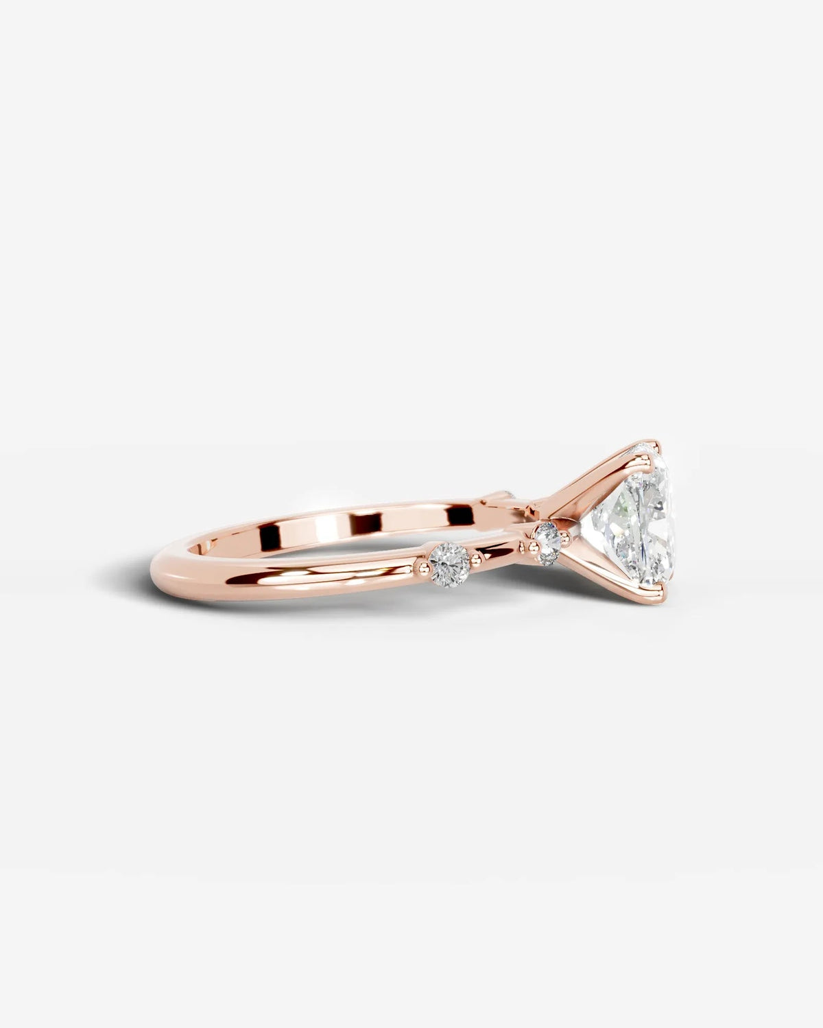 2 Carat Lab Grown Cushion Cut Diamond Engagement Ring with Accent Diamonds