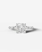 2 Carat Lab Grown Cushion Cut Diamond Engagement Ring with Accent Diamonds