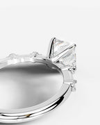 2 Carat Lab Grown Cushion Cut Diamond Engagement Ring with Accent Diamonds