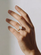 2 Carat Lab Grown Diamond Solene Cushion Sidestone Engagement Ring