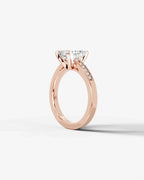 2 Carat Lab Grown Diamond Solene Cushion Sidestone Engagement Ring