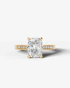 2 Carat Lab Grown Diamond Solene Cushion Sidestone Engagement Ring