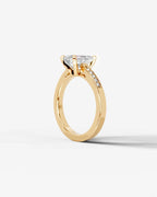 2 Carat Lab Grown Emerald Cut Channel Set Sidestone Engagement Ring