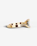 2 Carat Lab Grown Emerald Cut Channel Set Sidestone Engagement Ring
