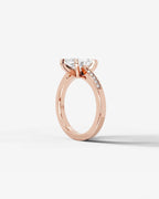 2 Carat Lab Grown Marquise Cut Channel Set Sidestone Engagement Ring