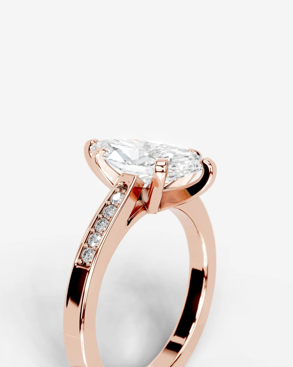 2 Carat Lab Grown Marquise Cut Channel Set Sidestone Engagement Ring