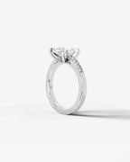 2 Carat Lab Grown Marquise Cut Channel Set Sidestone Engagement Ring