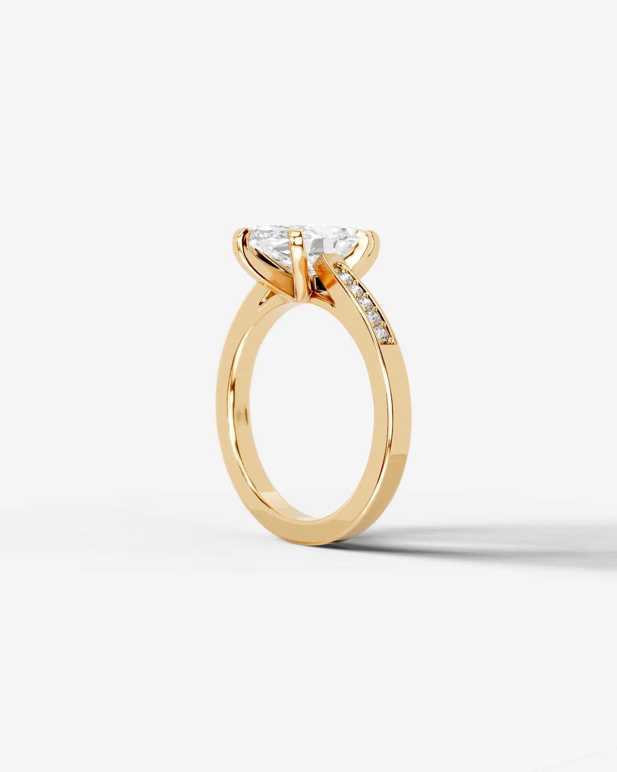 2 Carat Lab Grown Marquise Cut Channel Set Sidestone Engagement Ring