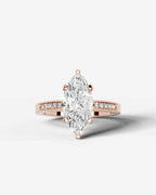 2 Carat Lab Grown Marquise Cut Channel Set Sidestone Engagement Ring