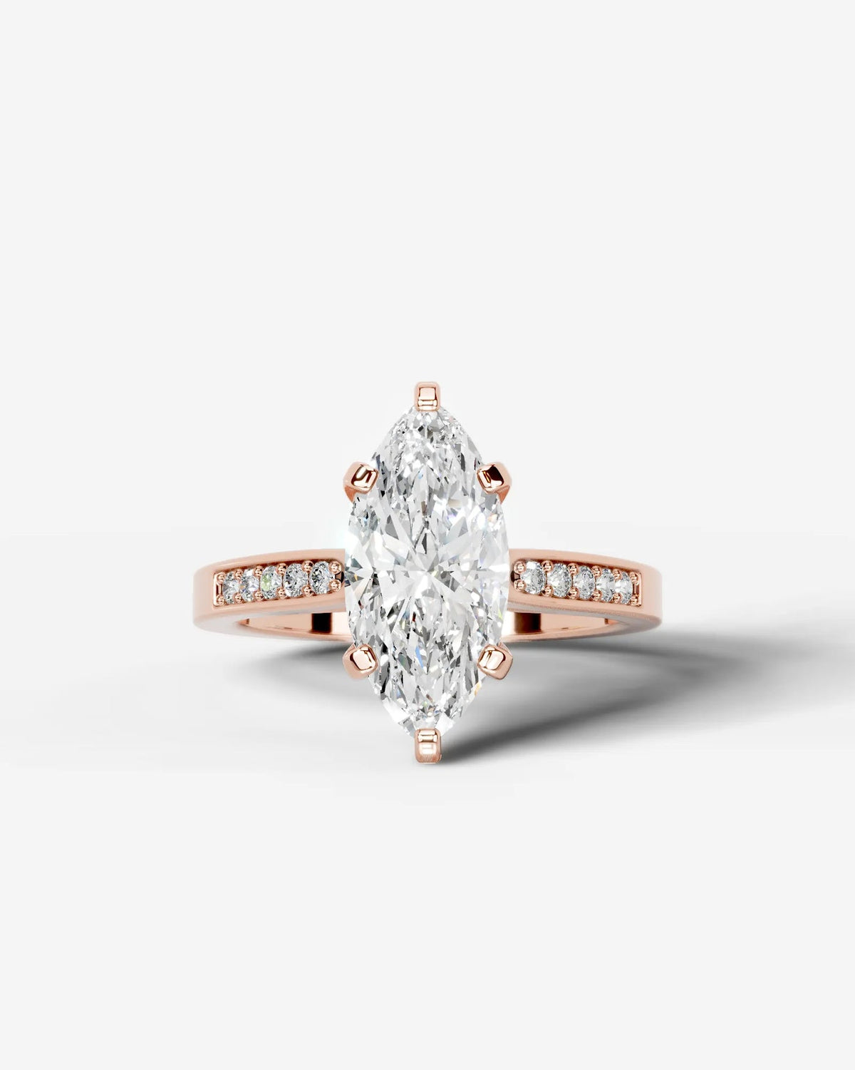 2 Carat Lab Grown Marquise Cut Channel Set Sidestone Engagement Ring