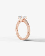 2 Carat Lab Grown Diamond Genevieve Oval Cut Channel Set Sidestone Engagement Ring