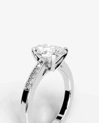 2 Carat Lab Grown Diamond Genevieve Oval Cut Channel Set Sidestone Engagement Ring