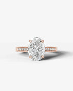 2 Carat Lab Grown Diamond Genevieve Oval Cut Channel Set Sidestone Engagement Ring