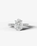 2 Carat Lab Grown Diamond Genevieve Oval Cut Channel Set Sidestone Engagement Ring