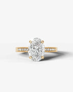 2 Carat Lab Grown Diamond Genevieve Oval Cut Channel Set Sidestone Engagement Ring