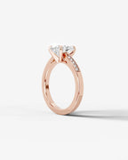 2 Carat Lab Grown Pear Cut Channel Set Sidestone Engagement Ring