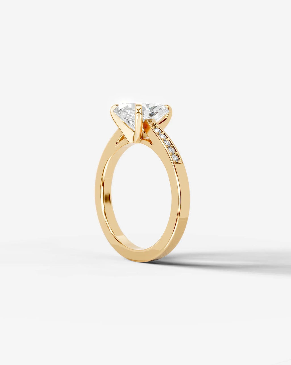 2 Carat Lab Grown Pear Cut Channel Set Sidestone Engagement Ring