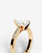 2 Carat Lab Grown Pear Cut Channel Set Sidestone Engagement Ring